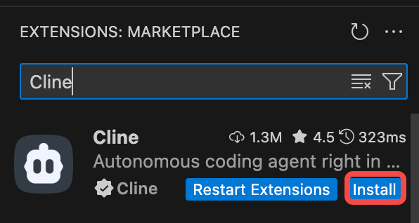 Install CLine Extension